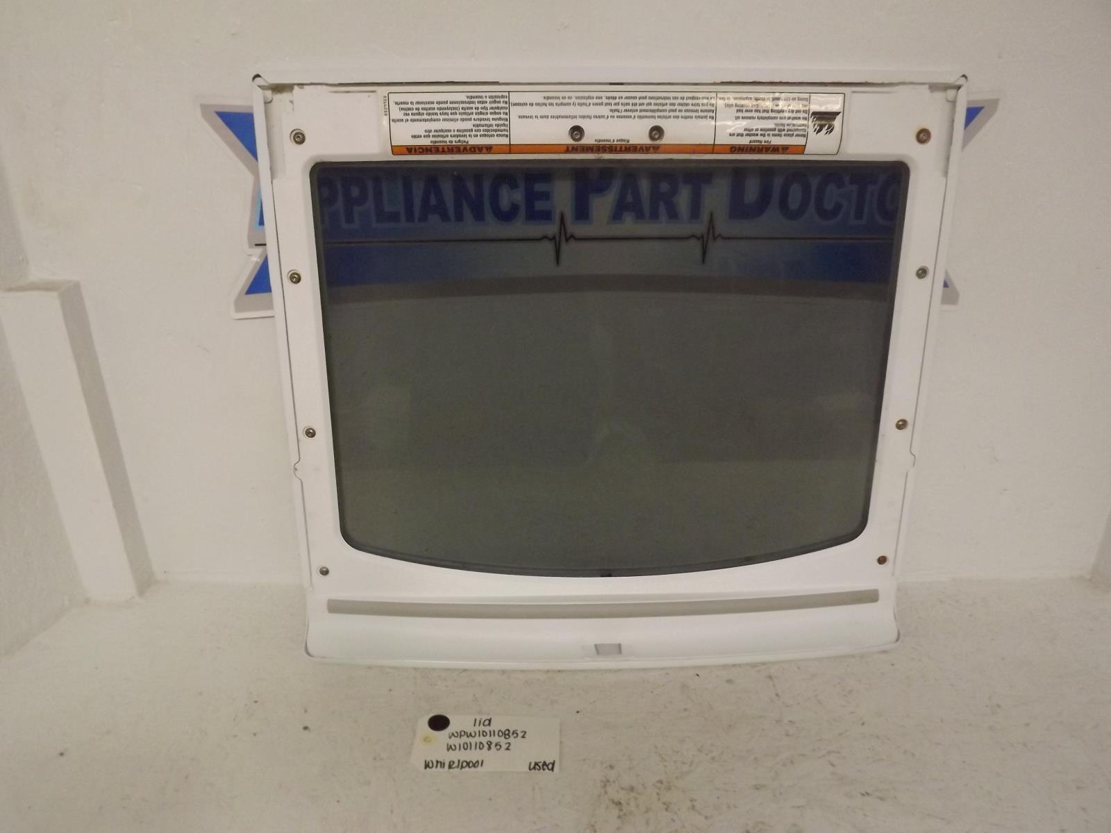 Whirlpool Washer WPW10110852 W10110852 Lid Used Whirlpool Washer WPW10110852 W10110852 Lid Used